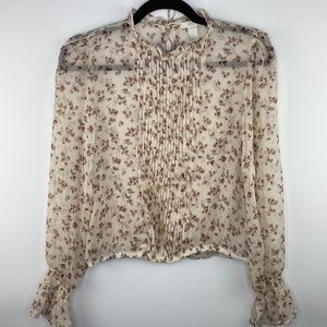 🩷🩵Forever 21 Sheer Flower Blouse